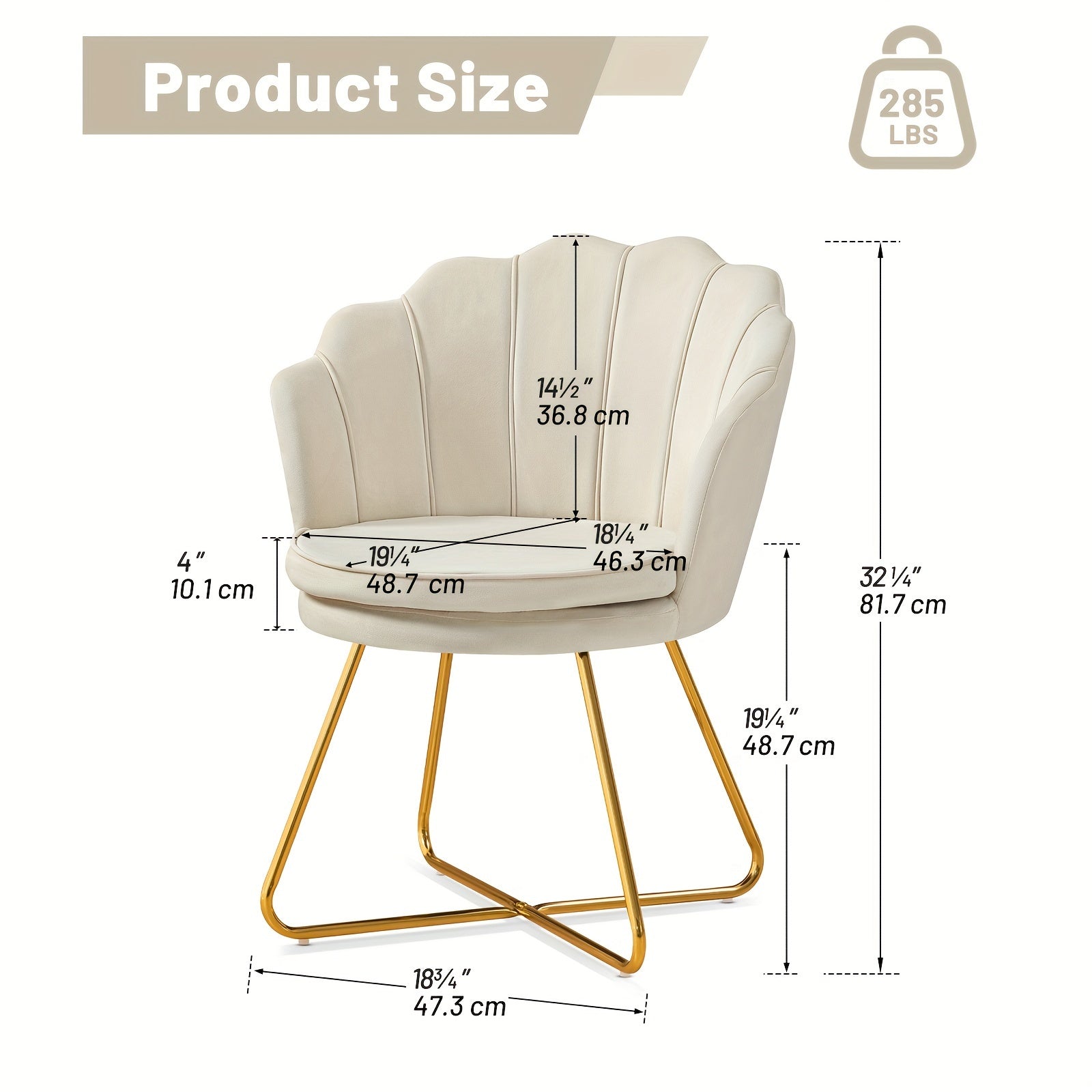 Shell Shape Velvet Dressing Chair