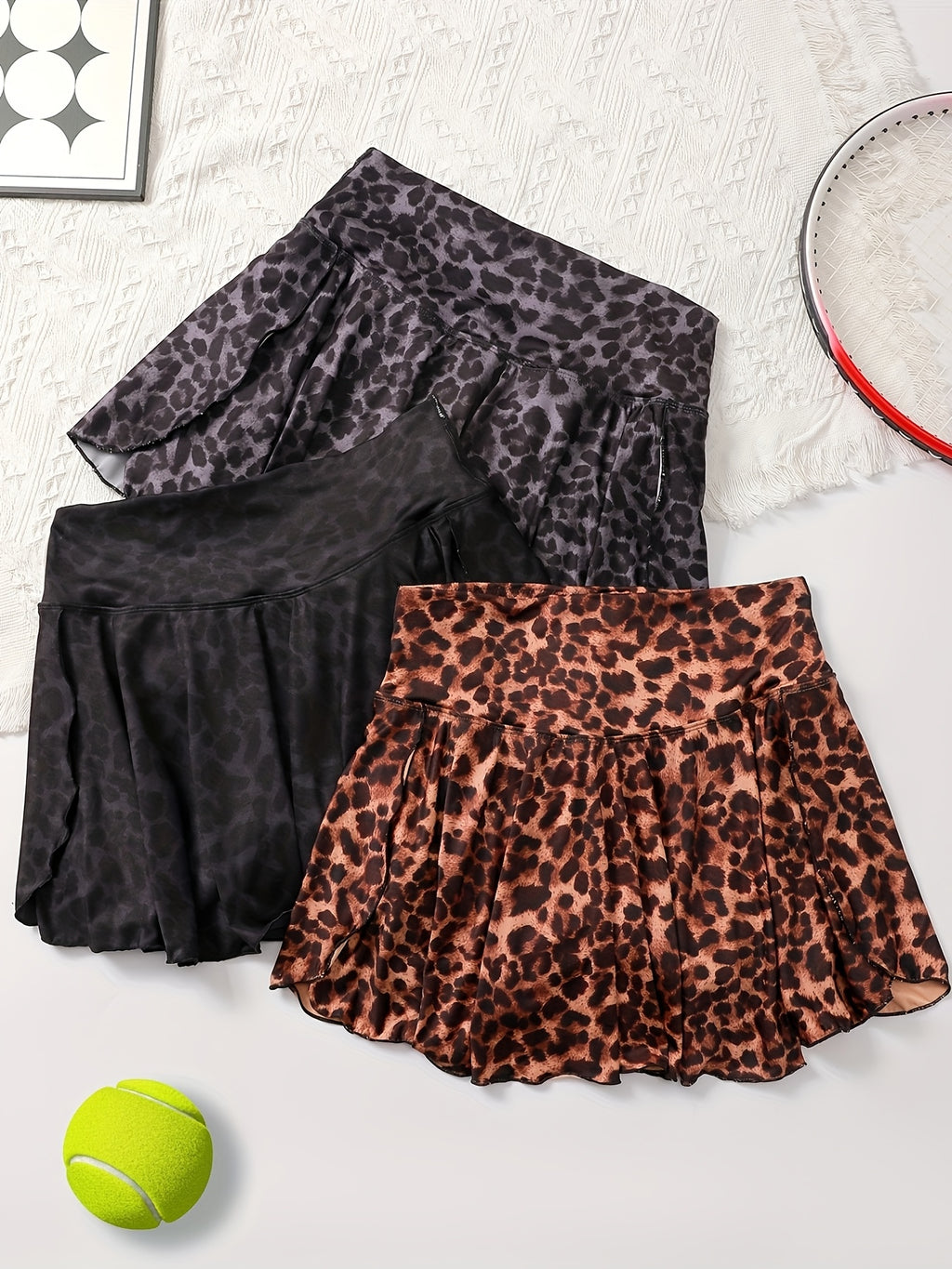 {3pcs} Leopard Sport Skirt
