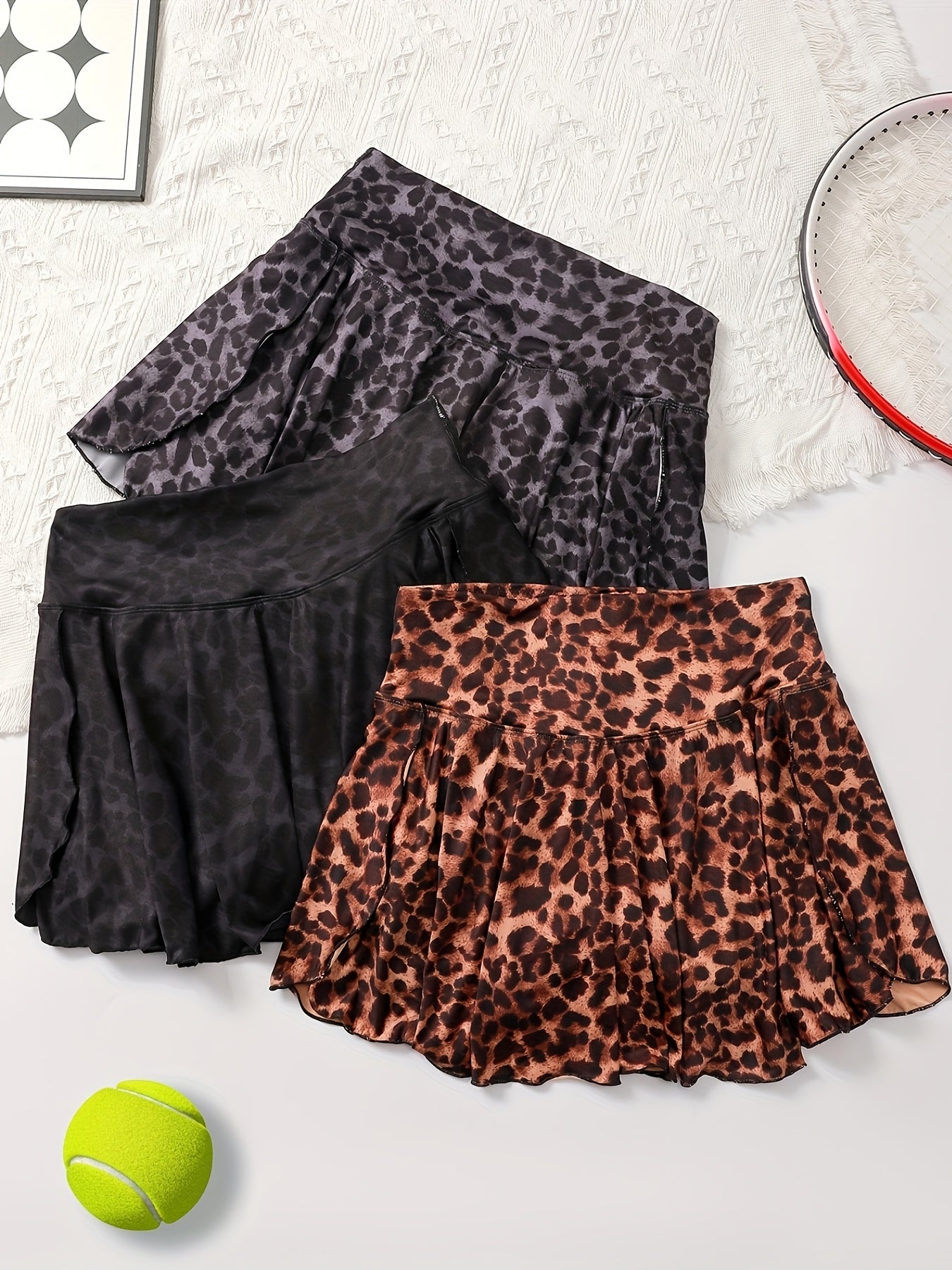 {3pcs} Leopard Sport Skirt