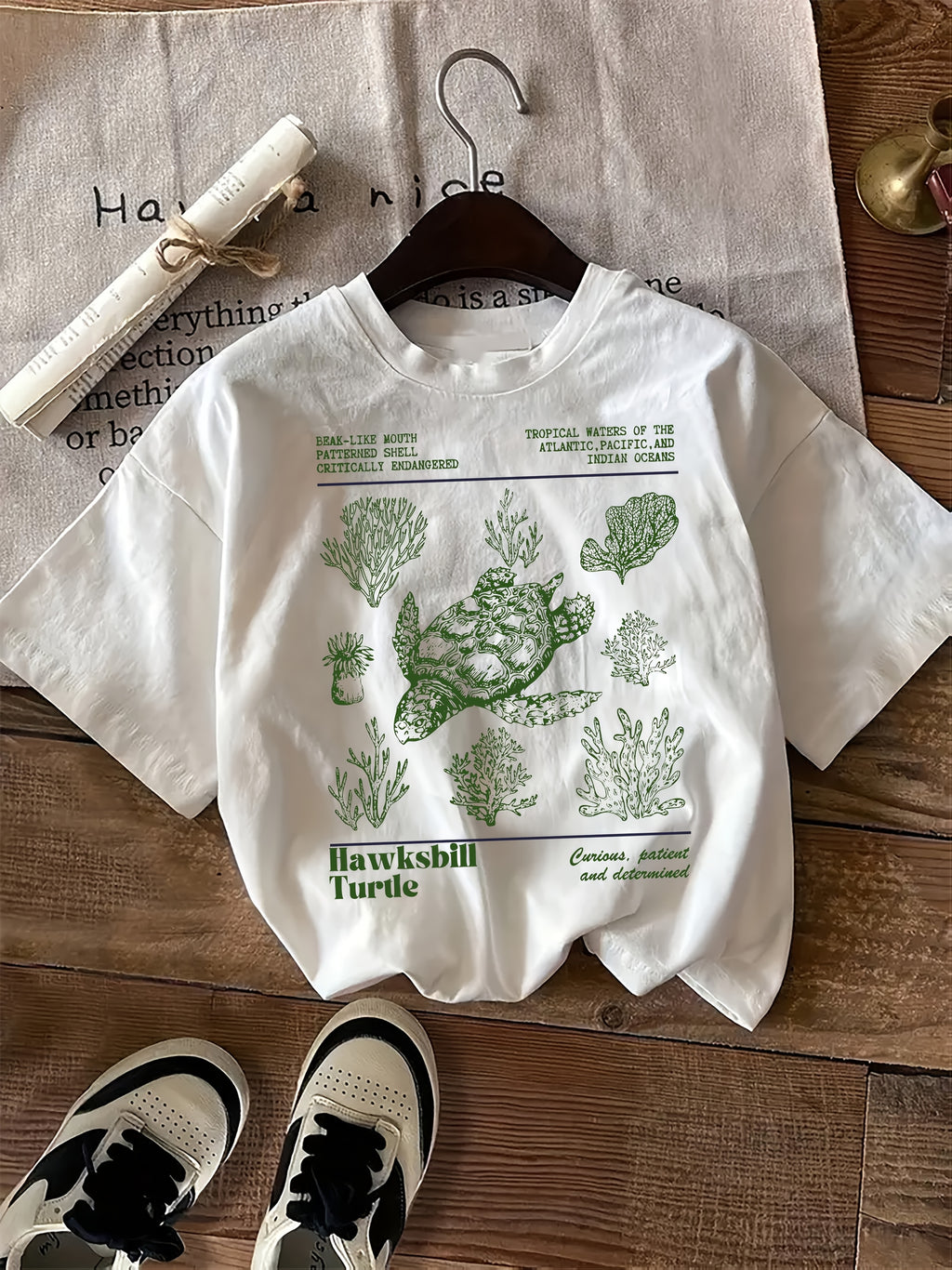 Turtle Graphic Viscose Tee