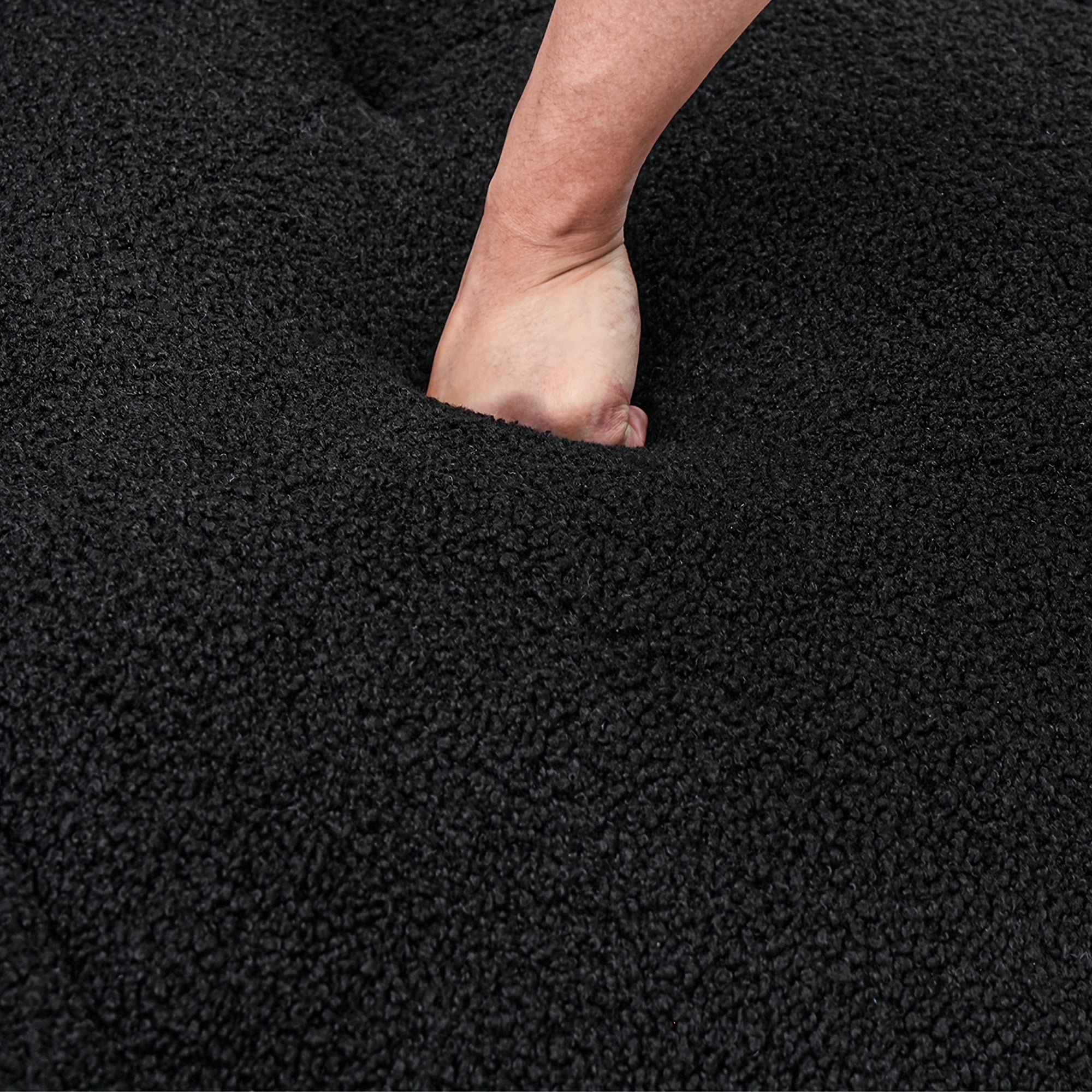 Modern Cloud-Shaped Sofa Bed-Like Couch - Black Sherpa Upholstery & Sponge-Filled, No Assembly Required, Space-Saving L-Shaped/ U-Shaped Sectional for Small Spaces, Apartments, Room - -Slip - Design (Engineered Wood