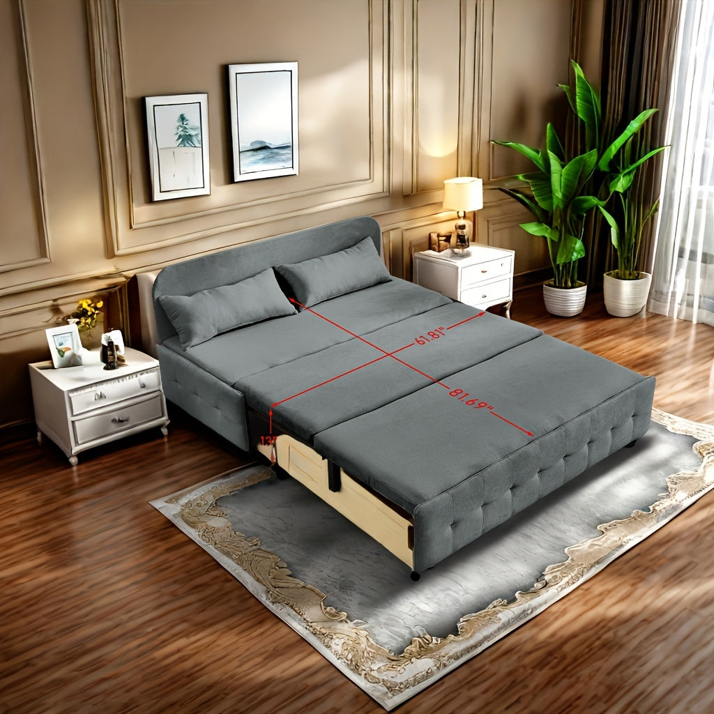 3-in-1 Convertible Velvet Loveseat Sleeper Sofa