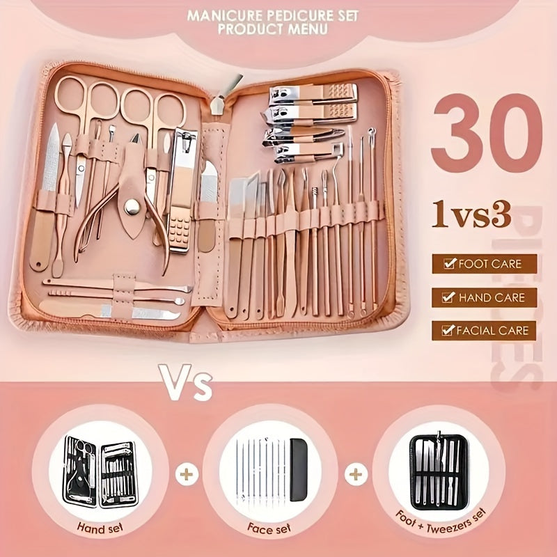 30pcs/set Nail Clippers Manicure Tool Set