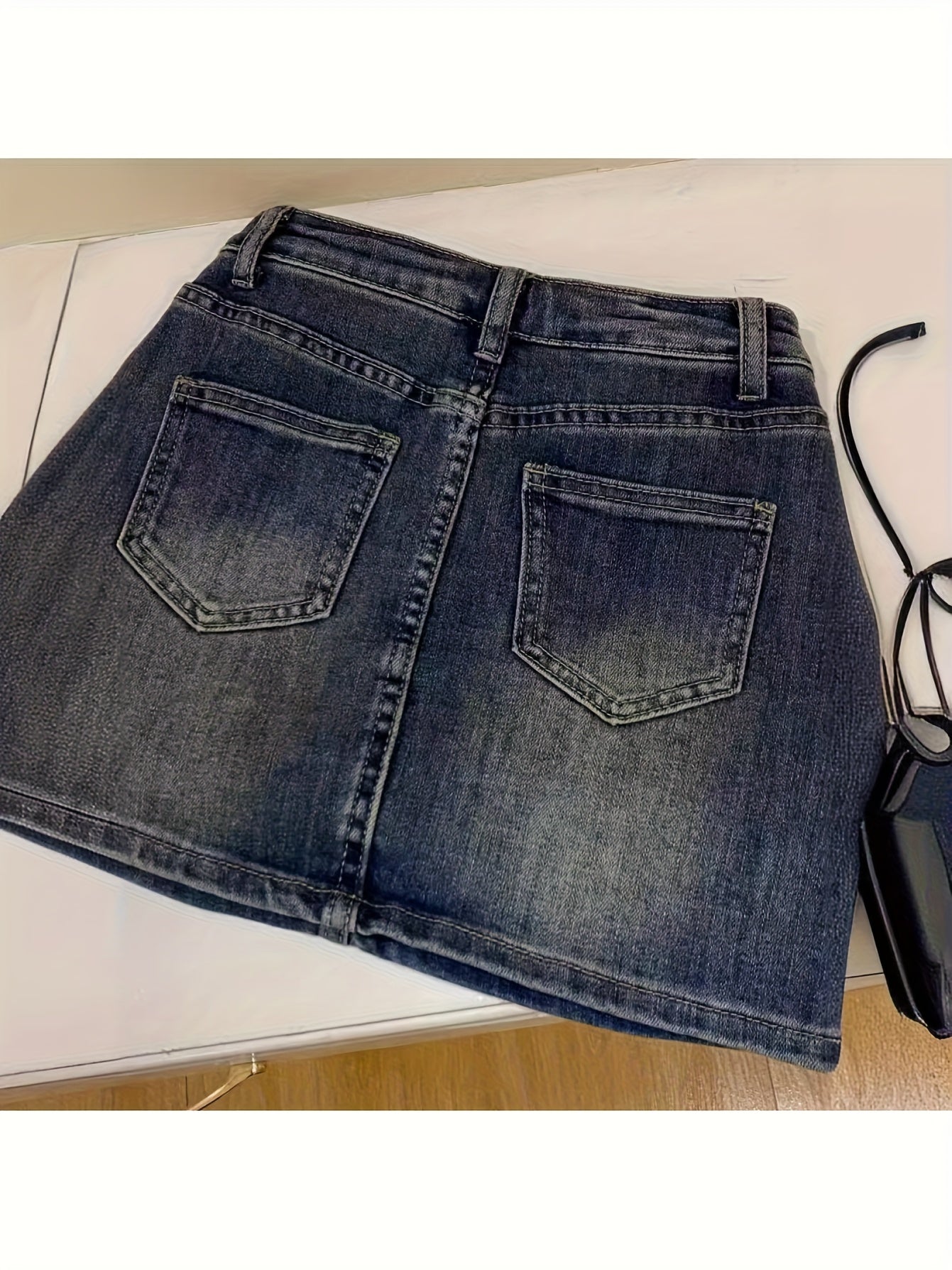 Vintage High-Waisted Denim Skirt