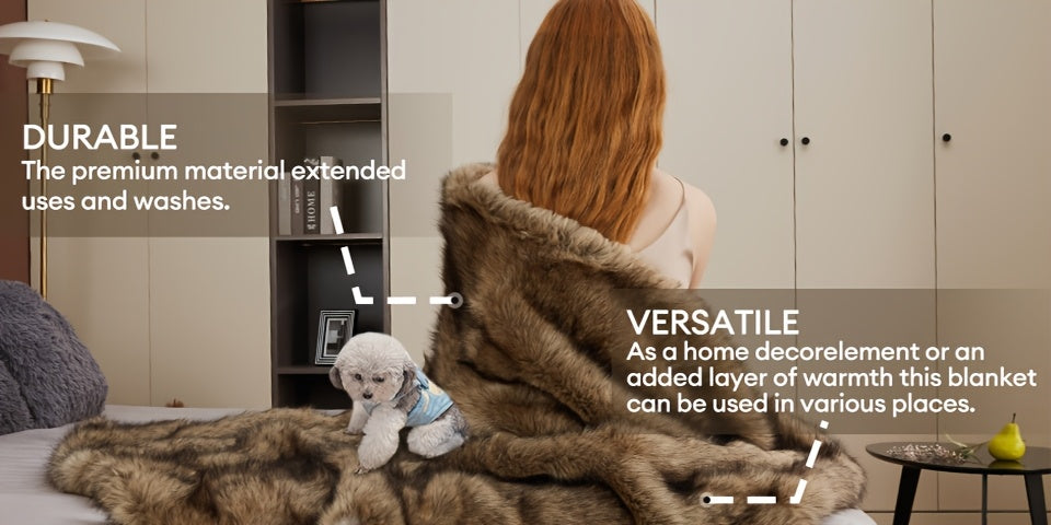 Reversible Faux Fur Blanket