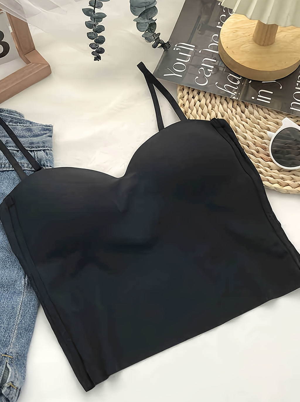 {4pcs} Seamless Sliky Fiber Tank Tops with Built-In Bra