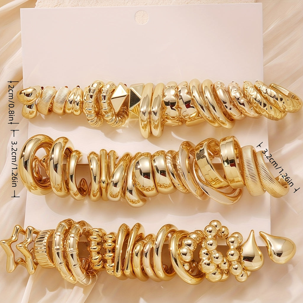 1/10/30 Pairs Resin Retro Style Earrings Set