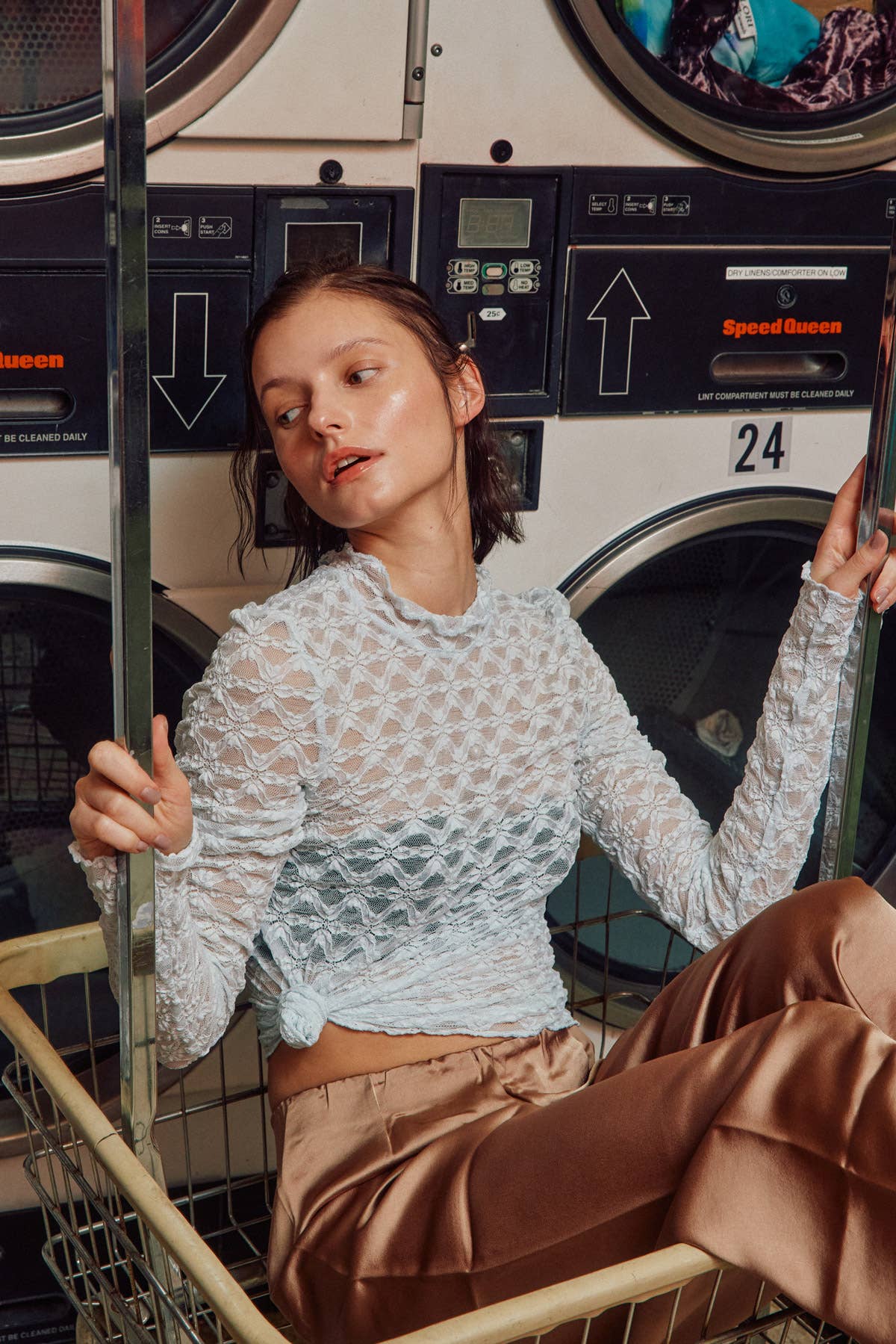 See-through Textured Lace Top