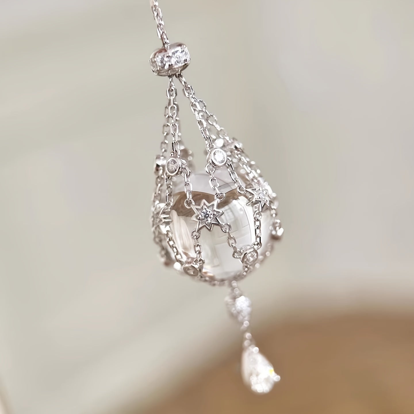 Vintage 18K Gold Plated Star & Tassel Fringe Necklace