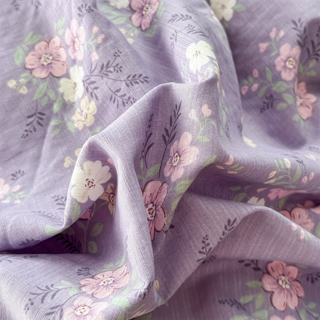 Hibiscus Pattern Fresh Style 4pcs Bedding Set (1 Duvet Cover + 1 Fitted Sheet + 2 Pillowcases)