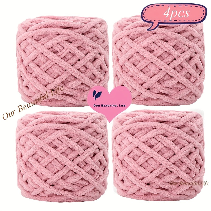 {4pcs} Ultra-Bulky Polyester Yarn