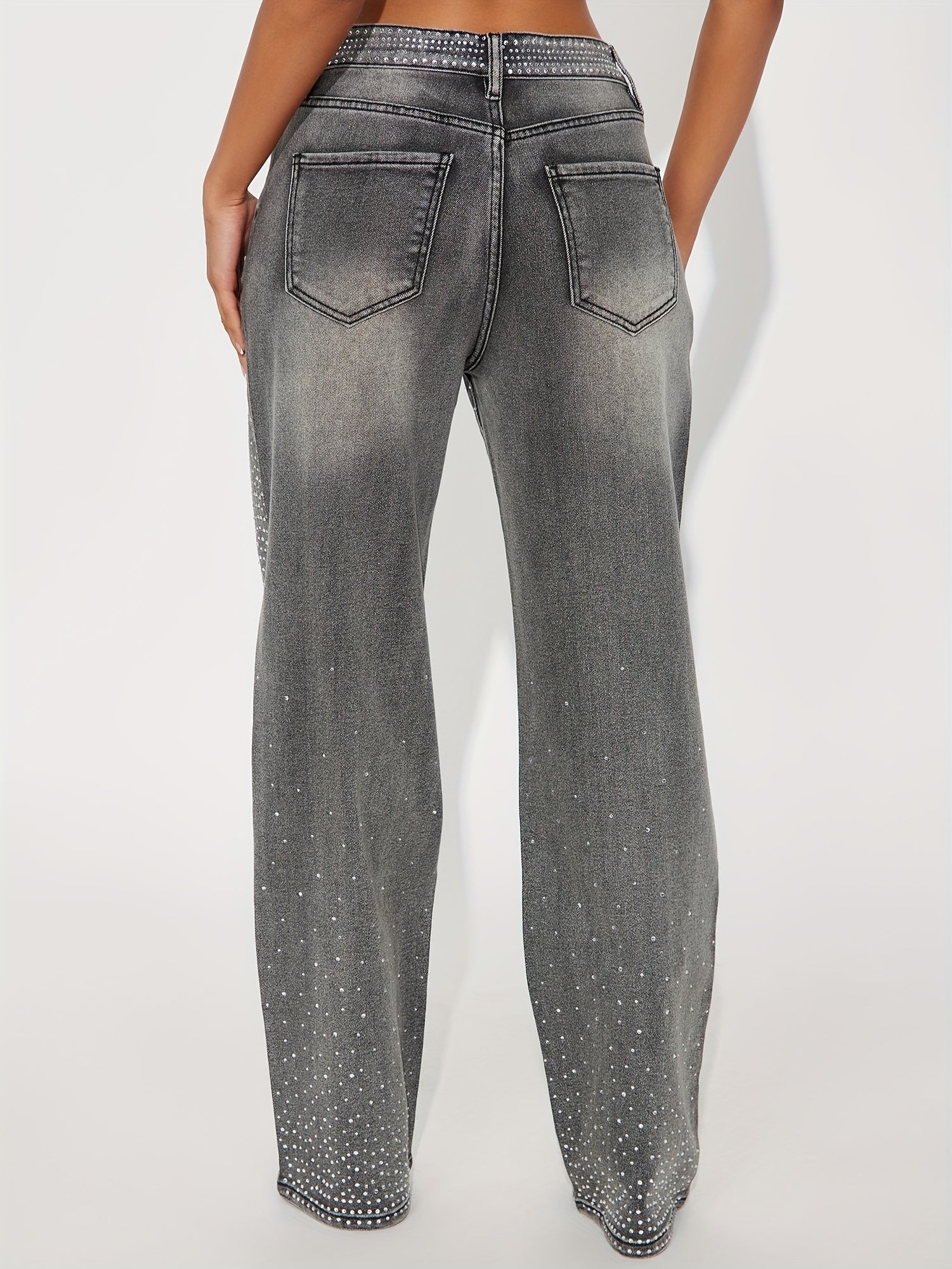 Rhinestone Denim Pants