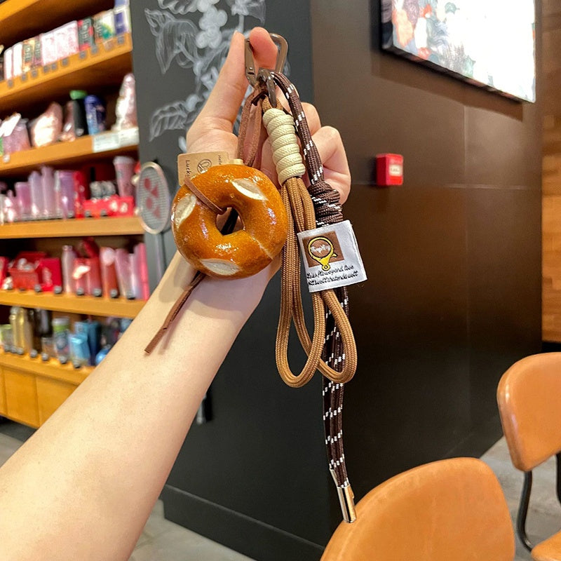 Delicate Bread Woven Rope Keychain