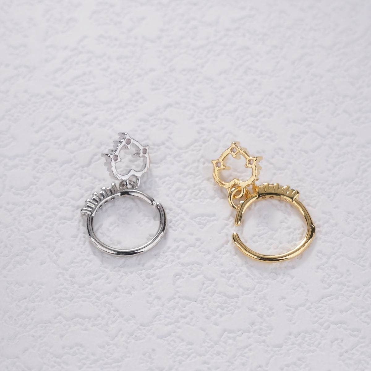 Cute Heart-Shaped Synthetic Cubic Zirconia Dangle Nose Ring