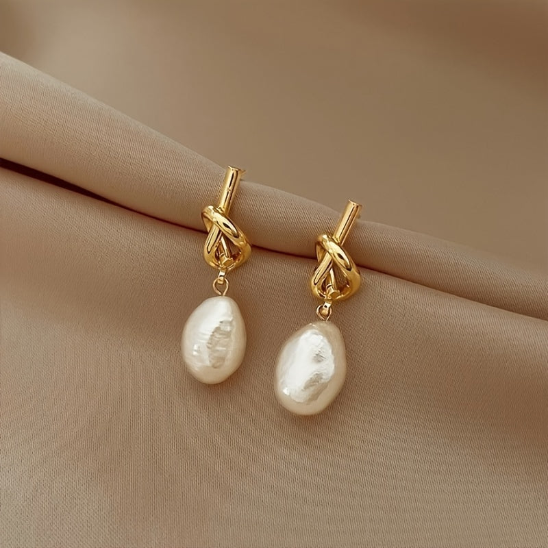 Knotting Freshwater Pearl Earrings