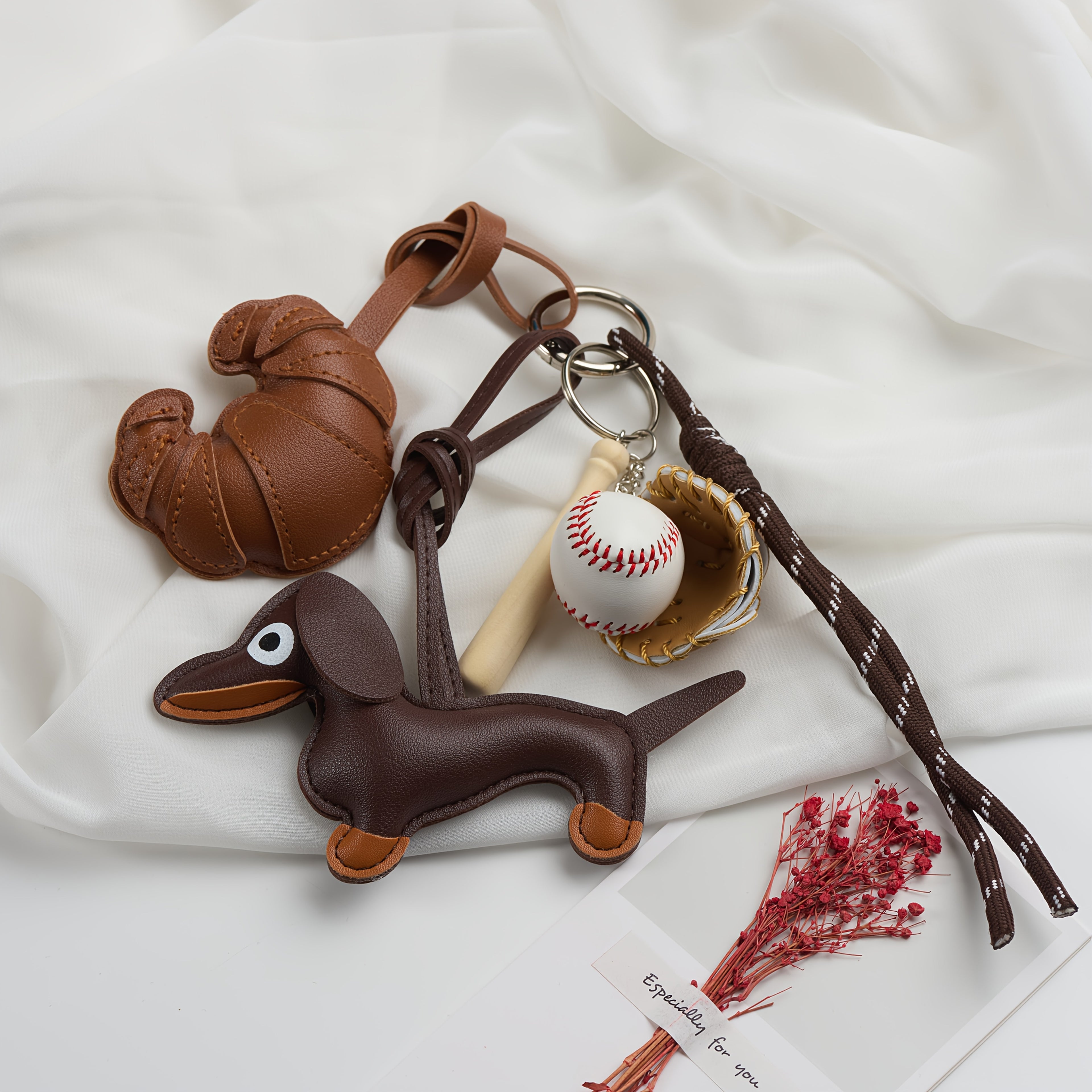 PU Frying Egg Horns Keychain