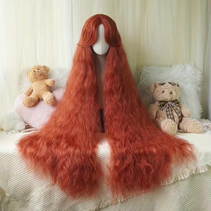 Chic 44-Inch Long Curly Princess Wig with Bangs