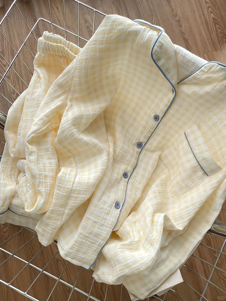 Yellow Checkered Cloud Sleepwear