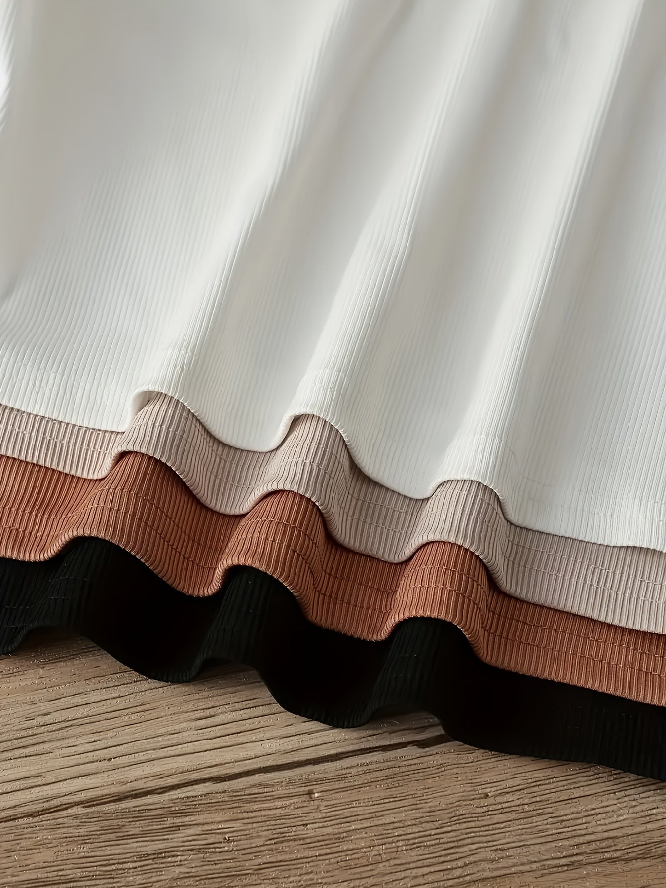 High-Neck Long Sleeve T-Shirt Set {4pcs}