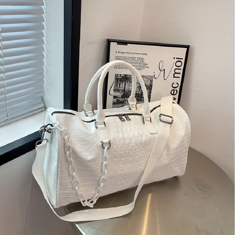 Large Capacity Crocodile Embossed Sports Bag