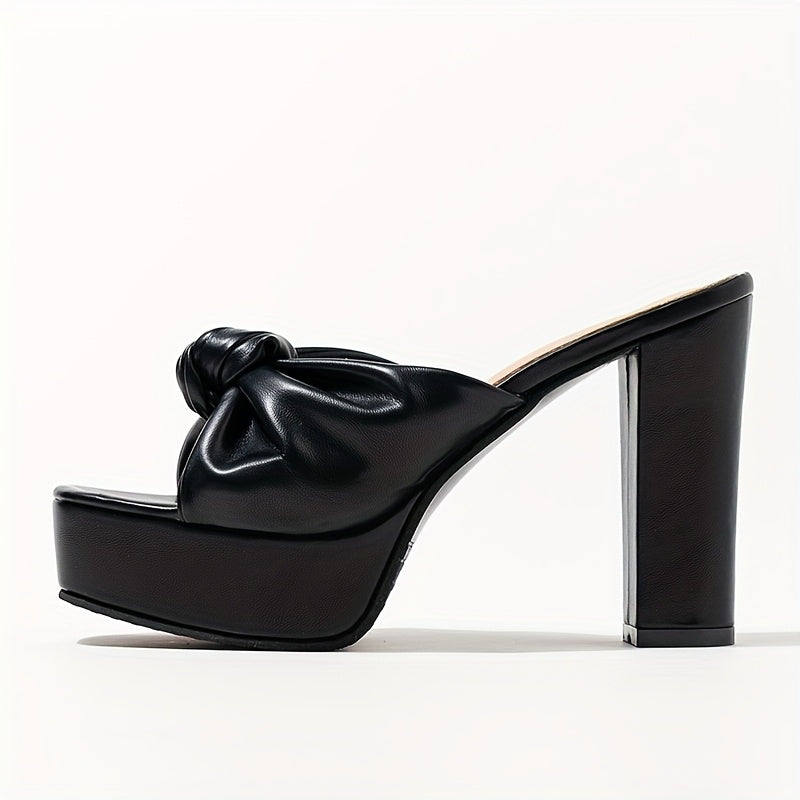 High-Heel Sandals with Bow Strap