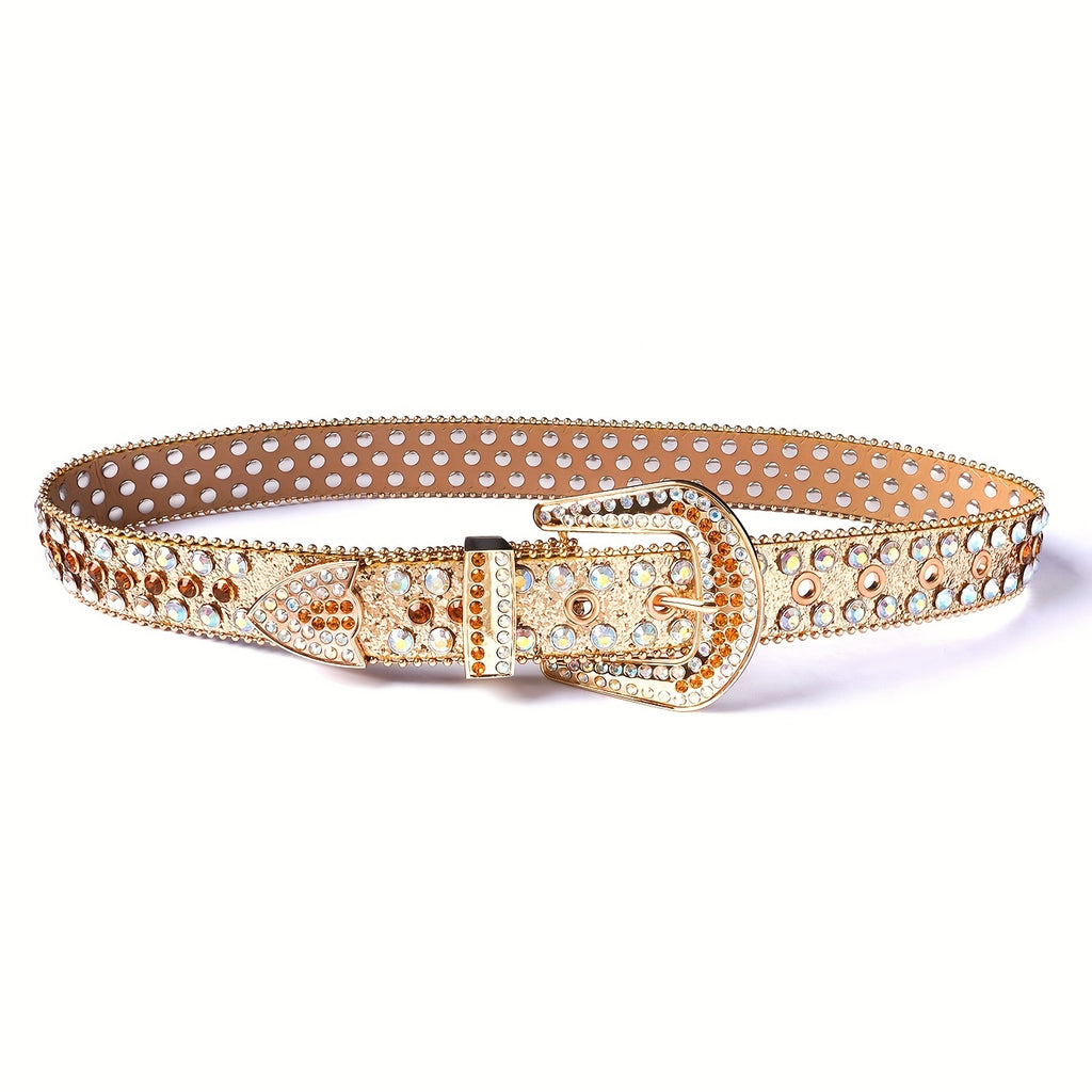 Punk Style Rhinestone Decor Belt