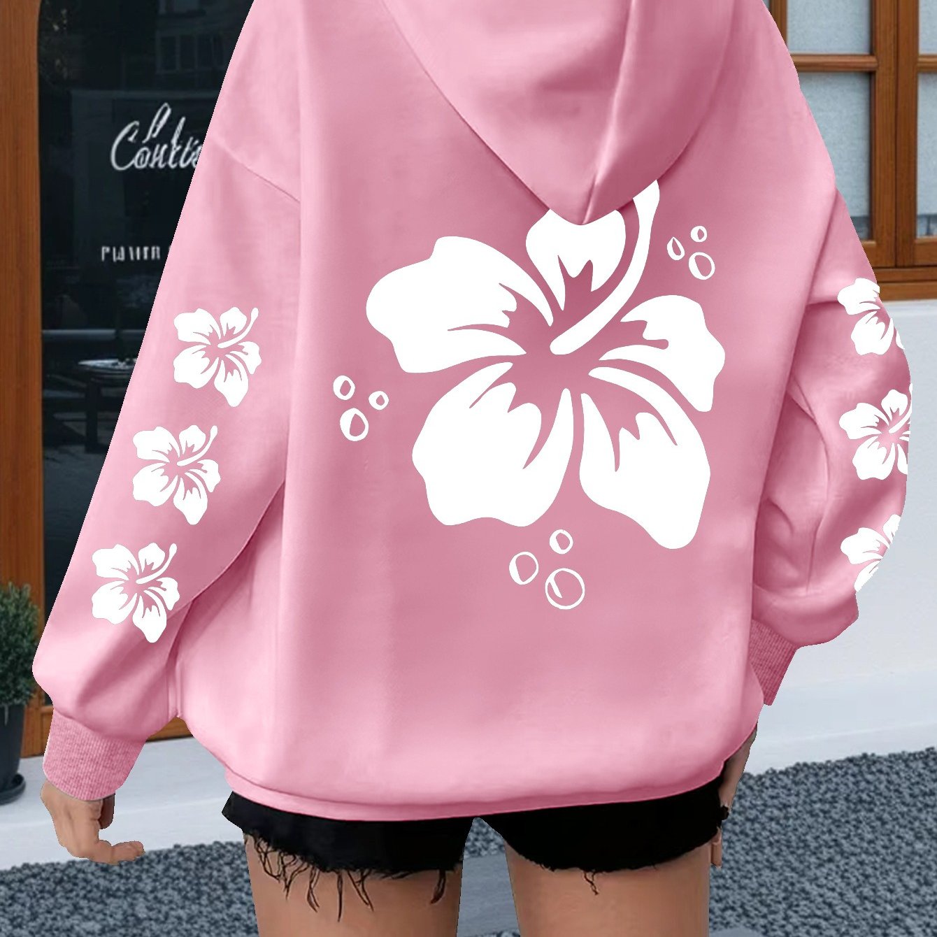 Floral Print Hoodie