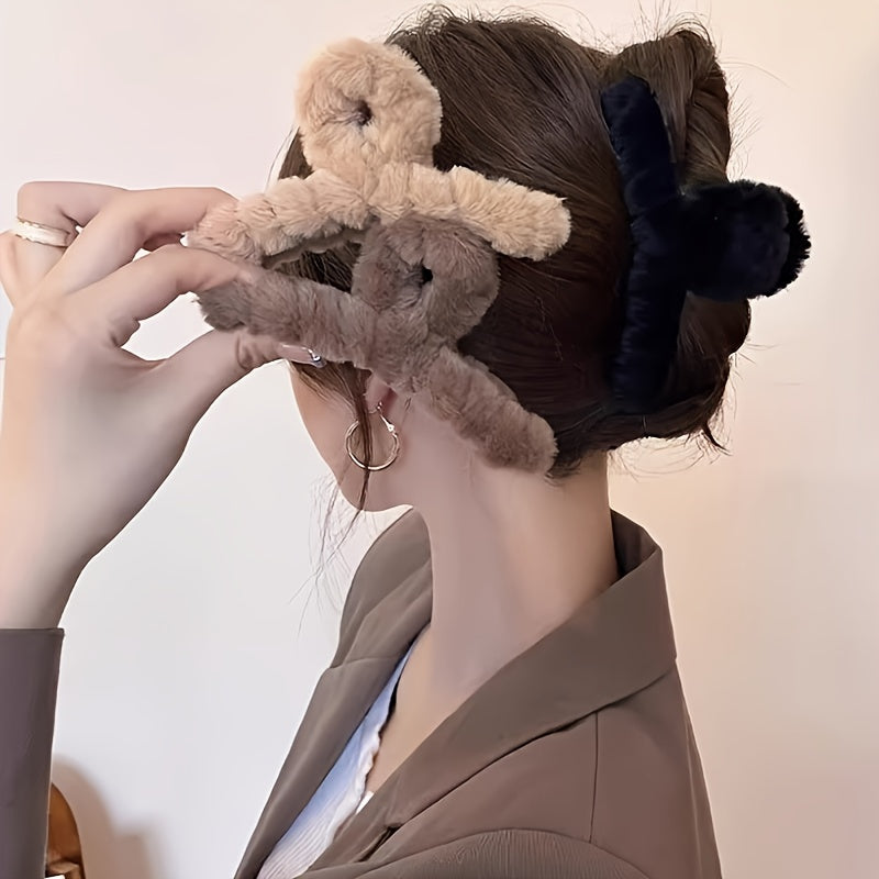{8pcs} Elegant Plush Hair Clips