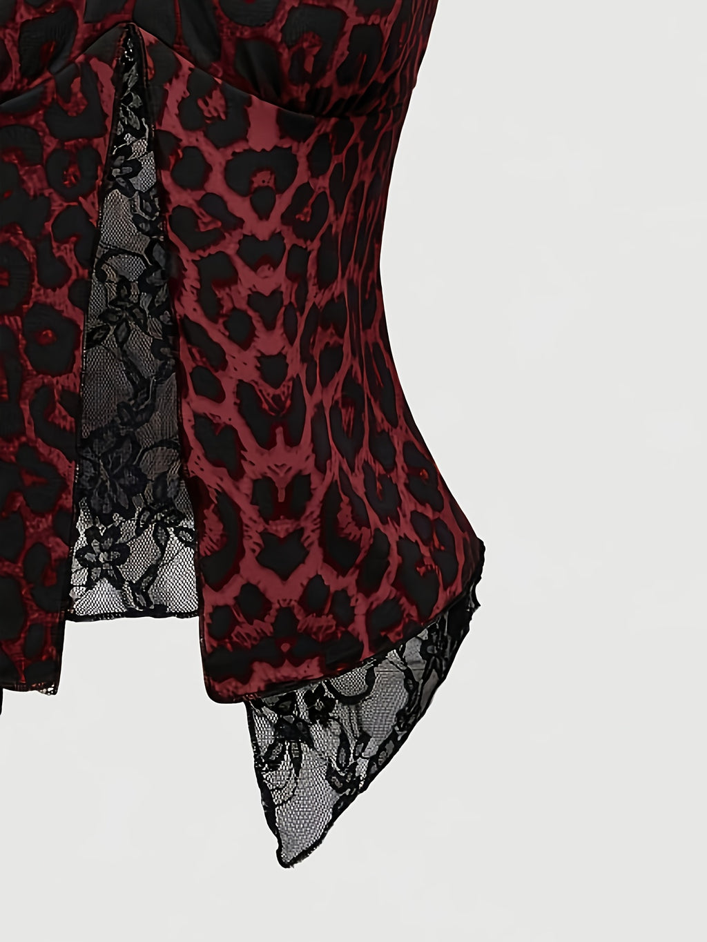 Leopard Print Lace Trim Bandeau Top