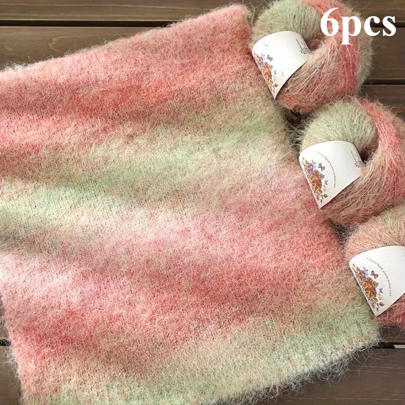 {6pcs} Soft Multicolor Gradient Yarn