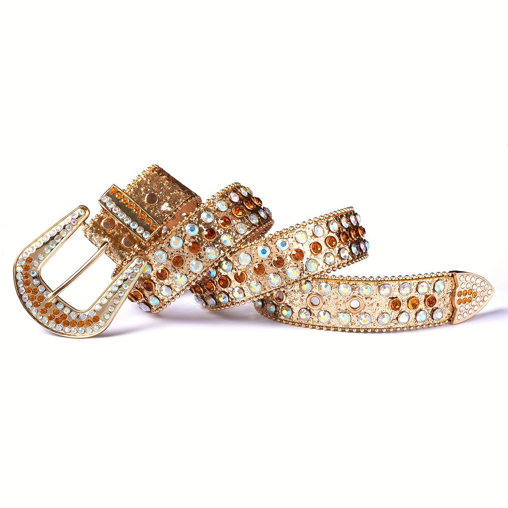Punk Style Rhinestone Decor Belt