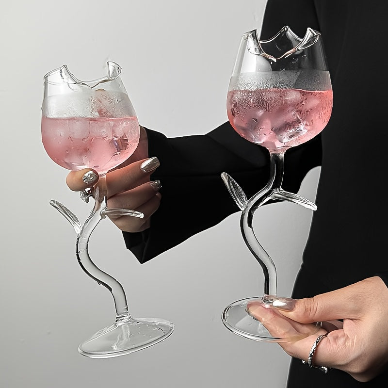 {1pc] Rose-Shaped Wine Glass