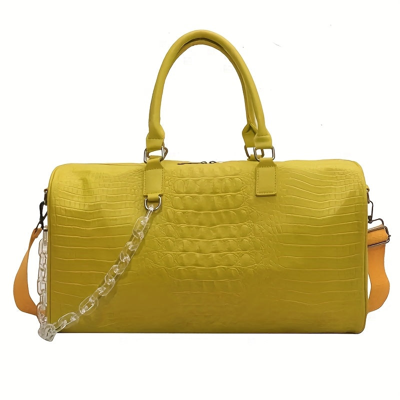 Large Capacity Crocodile Embossed Sports Bag