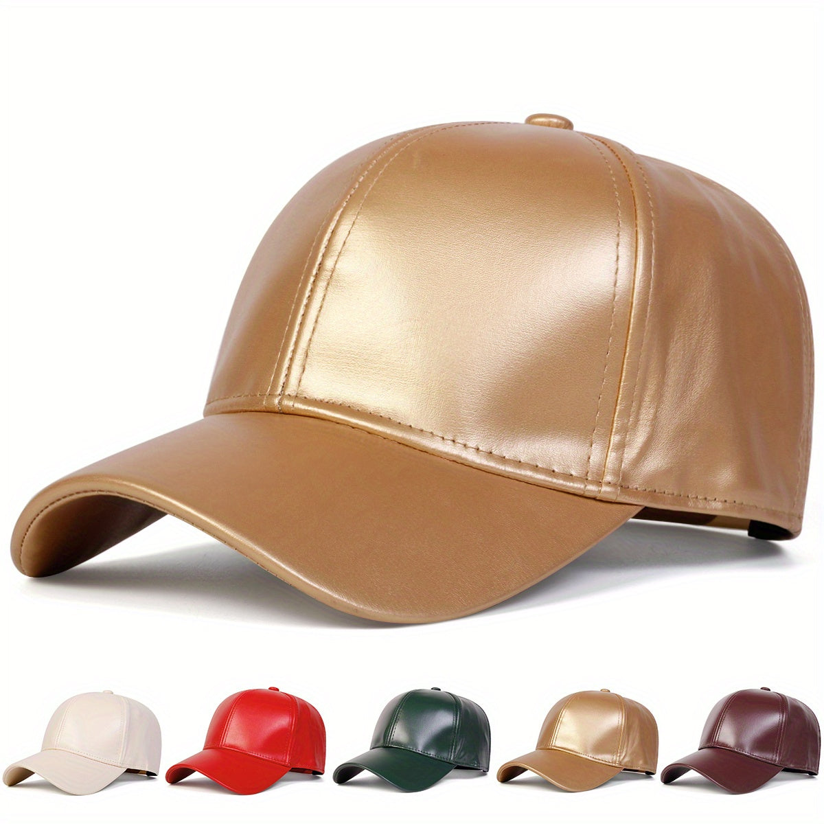 Faux Leather Baseball Cap