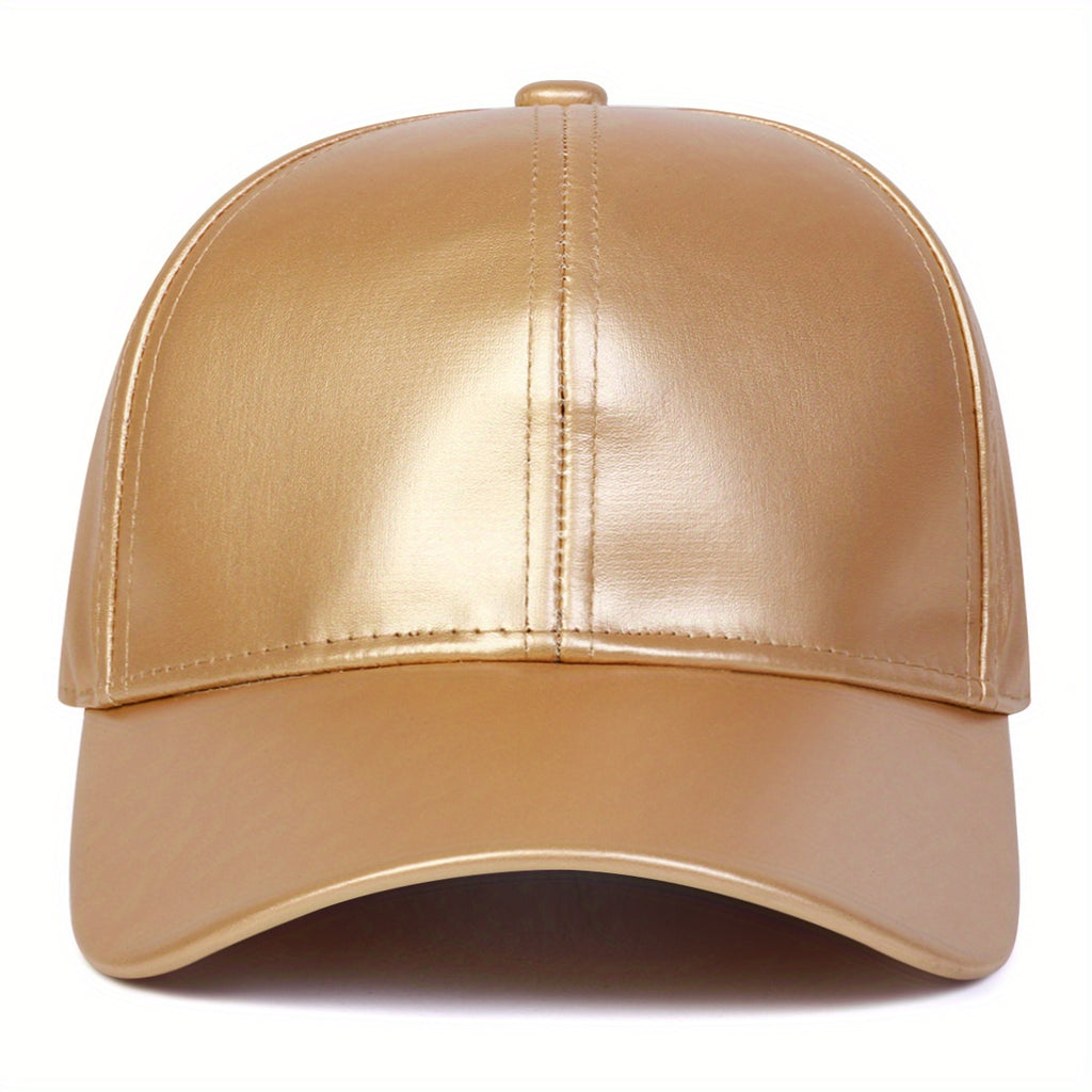 Faux Leather Baseball Cap
