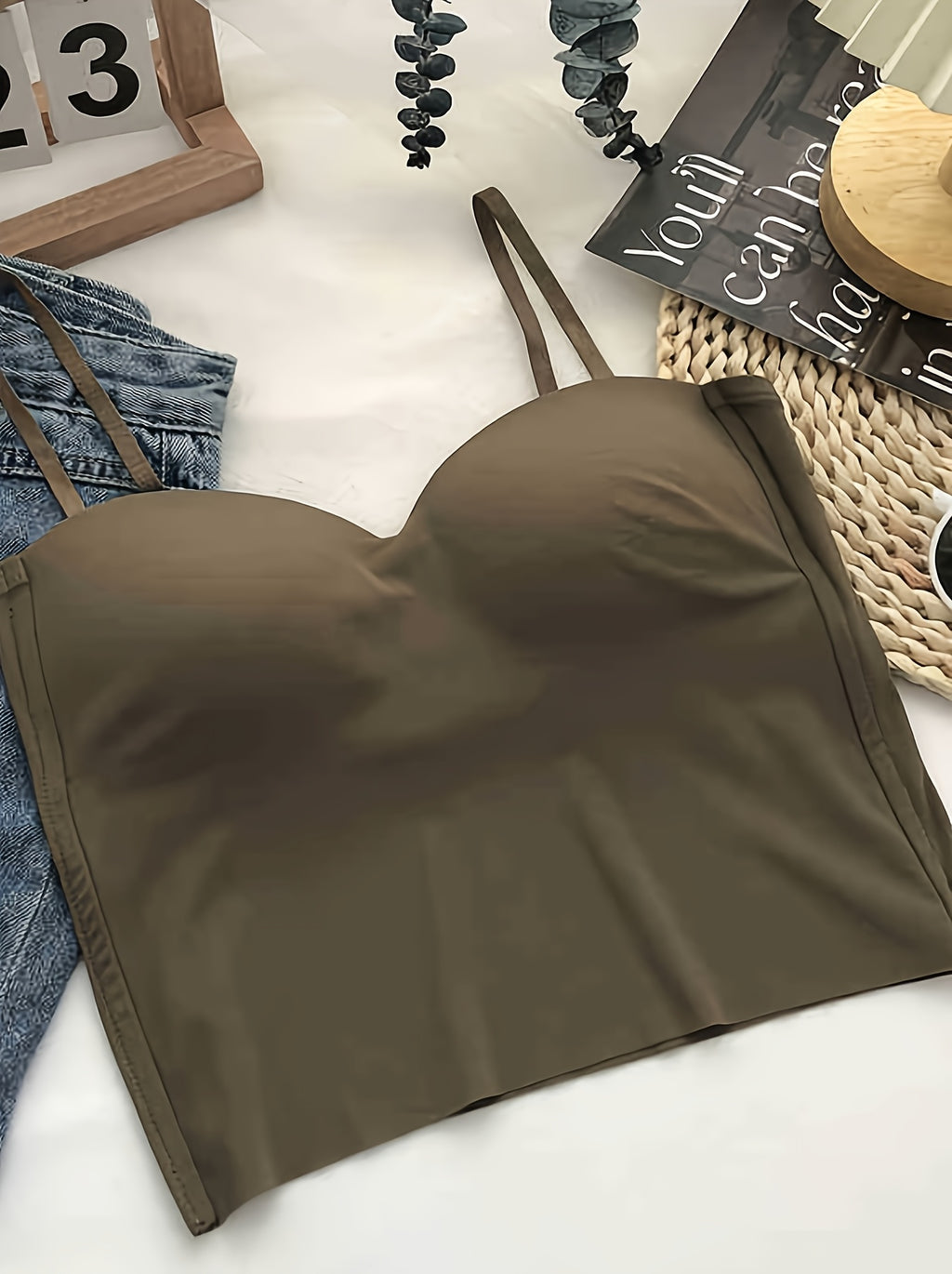 {4pcs} Seamless Sliky Fiber Tank Tops with Built-In Bra