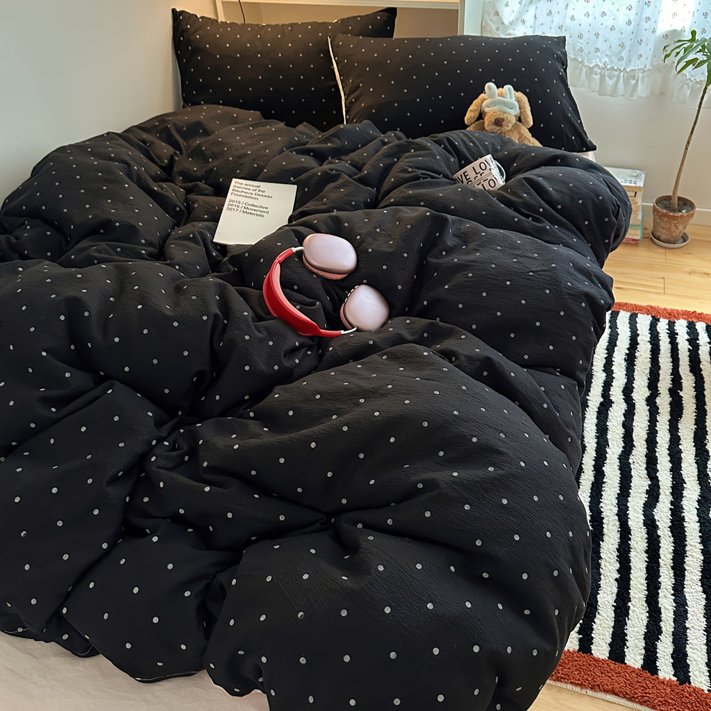 {4pcs} Polka Dot Soft Bedding Set