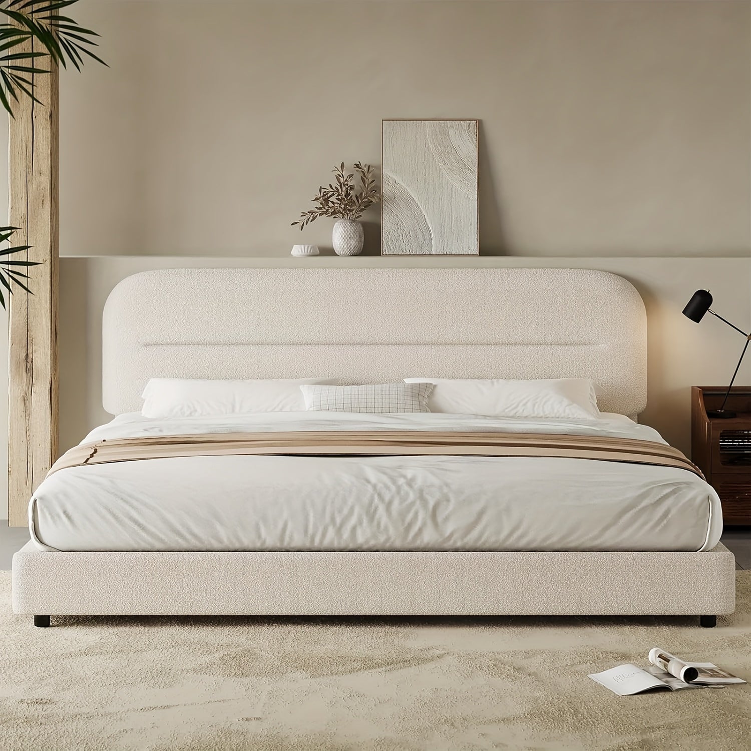 Upholstered Bed Frame with Headboard