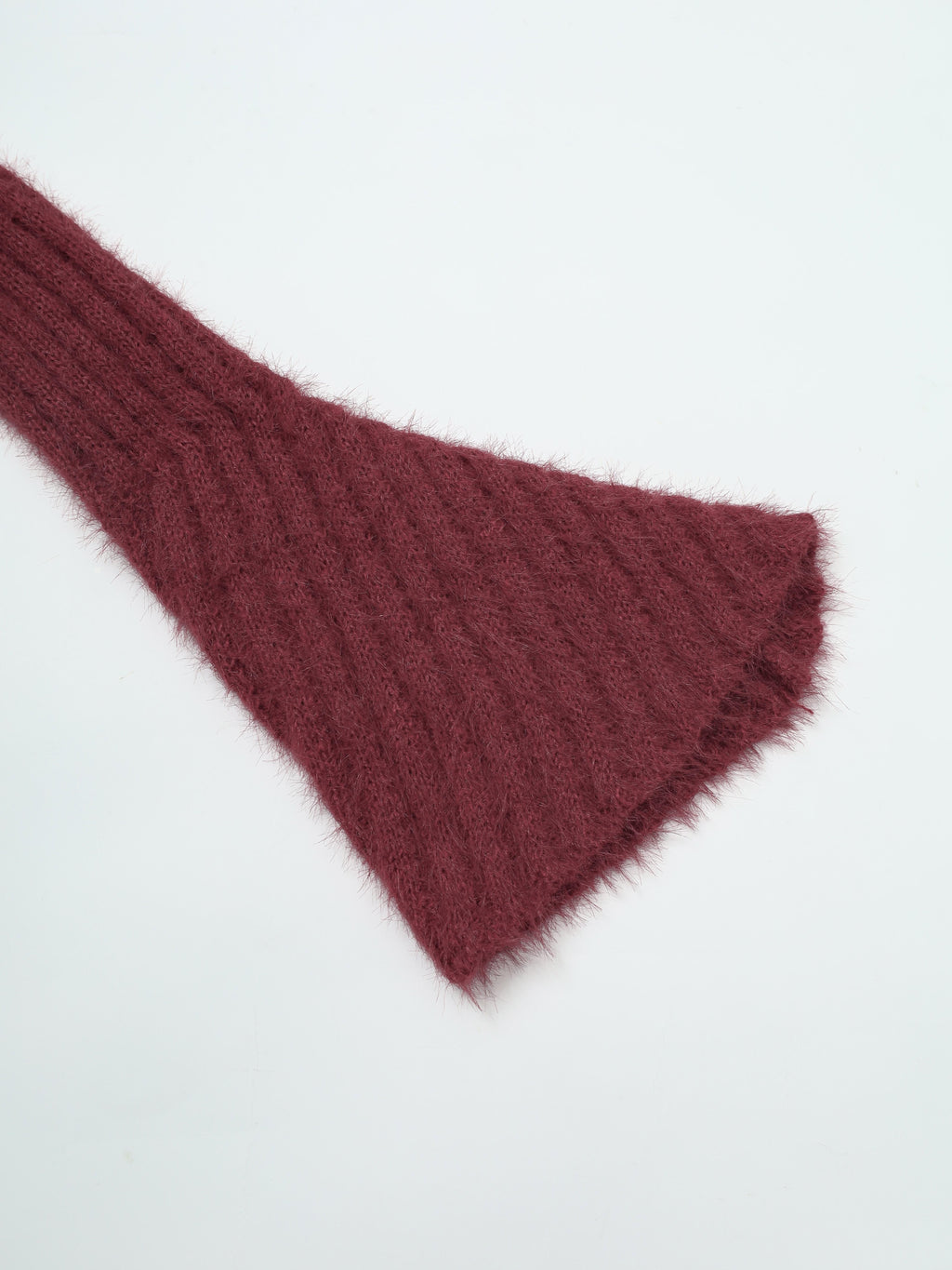 Off-the-Shoulder Burgundy Fuzzy Bodycon Dress