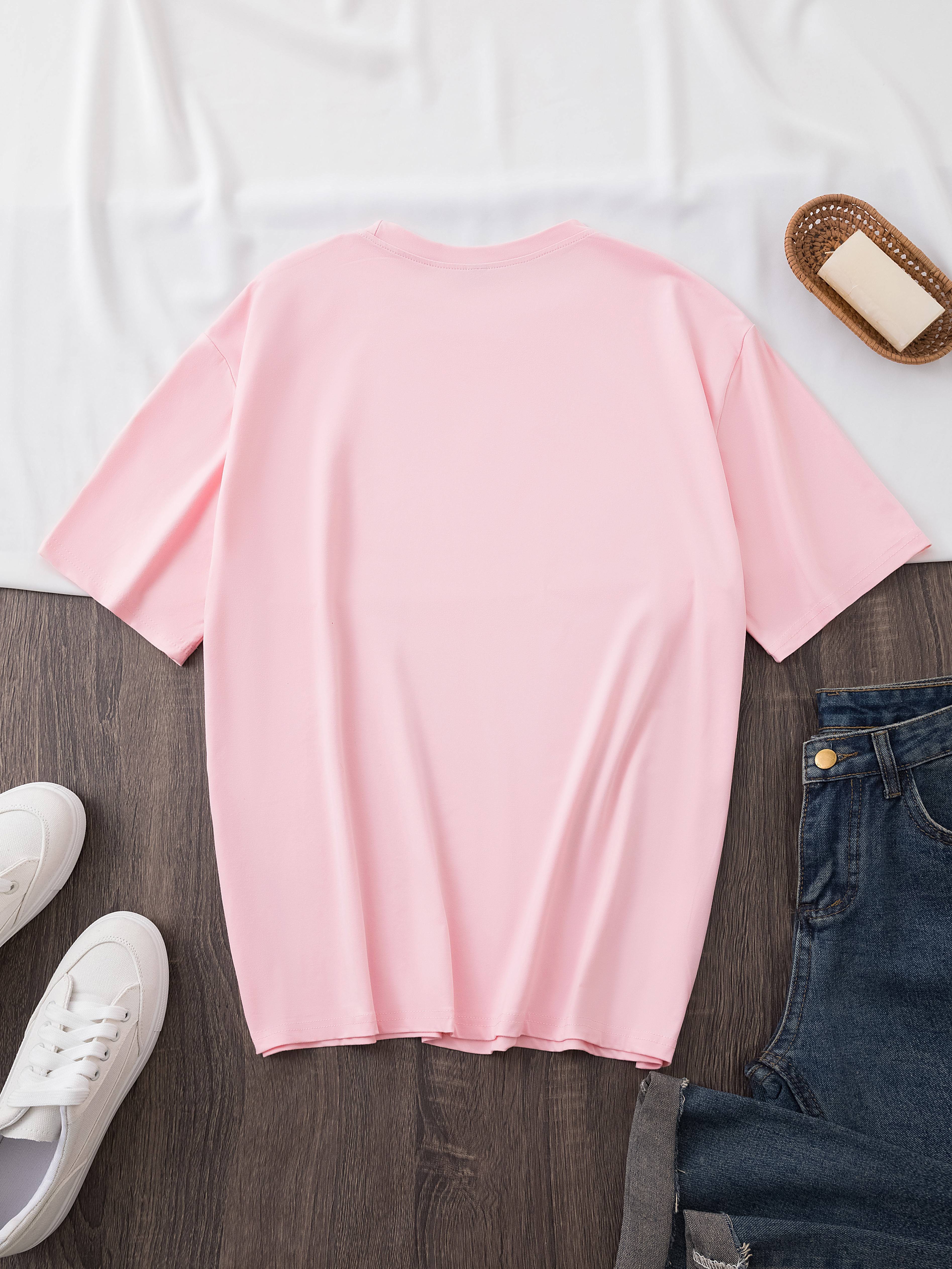 Soft Polyester Crew Neck Short Sleeve T-Shirt
