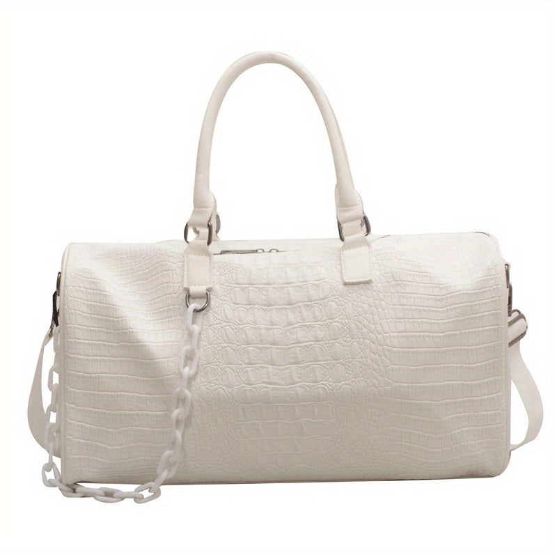 Large Capacity Crocodile Embossed Sports Bag