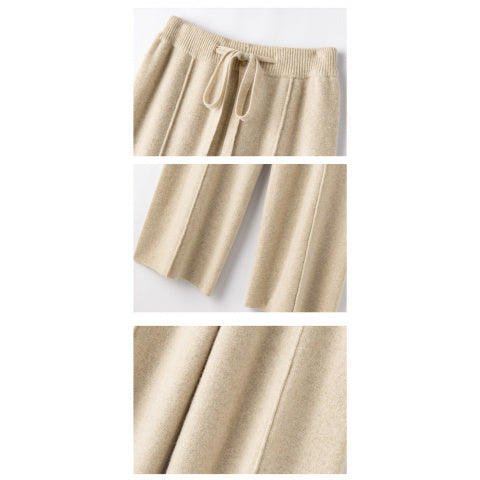 Women's High-Waisted Wide-Leg Pants - Winter New 2025 Dense Trousers with  Loop & Pockets, Straight-Leg -Skimming (Non-Mopping) Length, Machine Washable Elegant Trousers for Dresses/Skirts/Blouses (Style 54) - Autumn/Winter