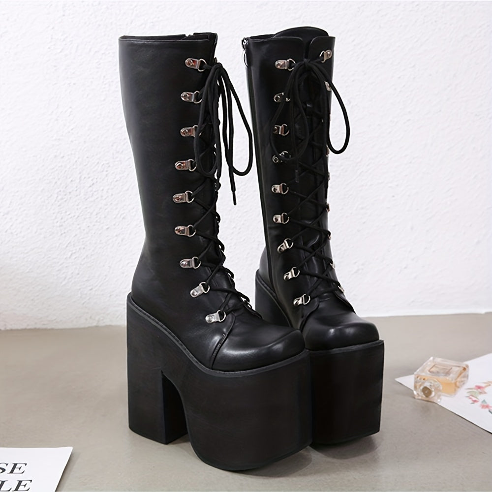 Side Zipper Platform Boots