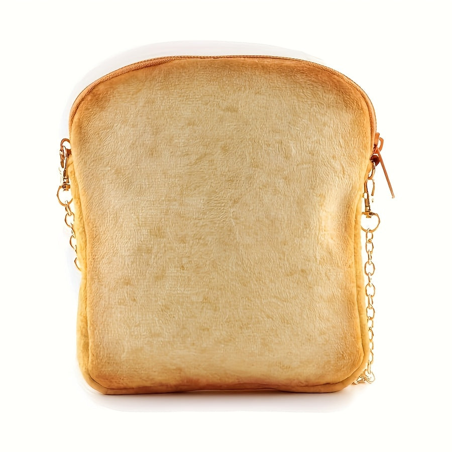 Toast-Shaped Crossbody Bag