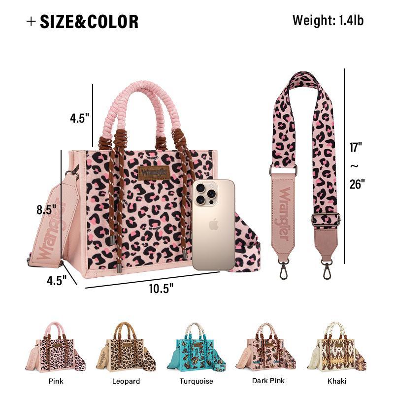 Leopard Weekender Tote Bag with Adjustable Strap
