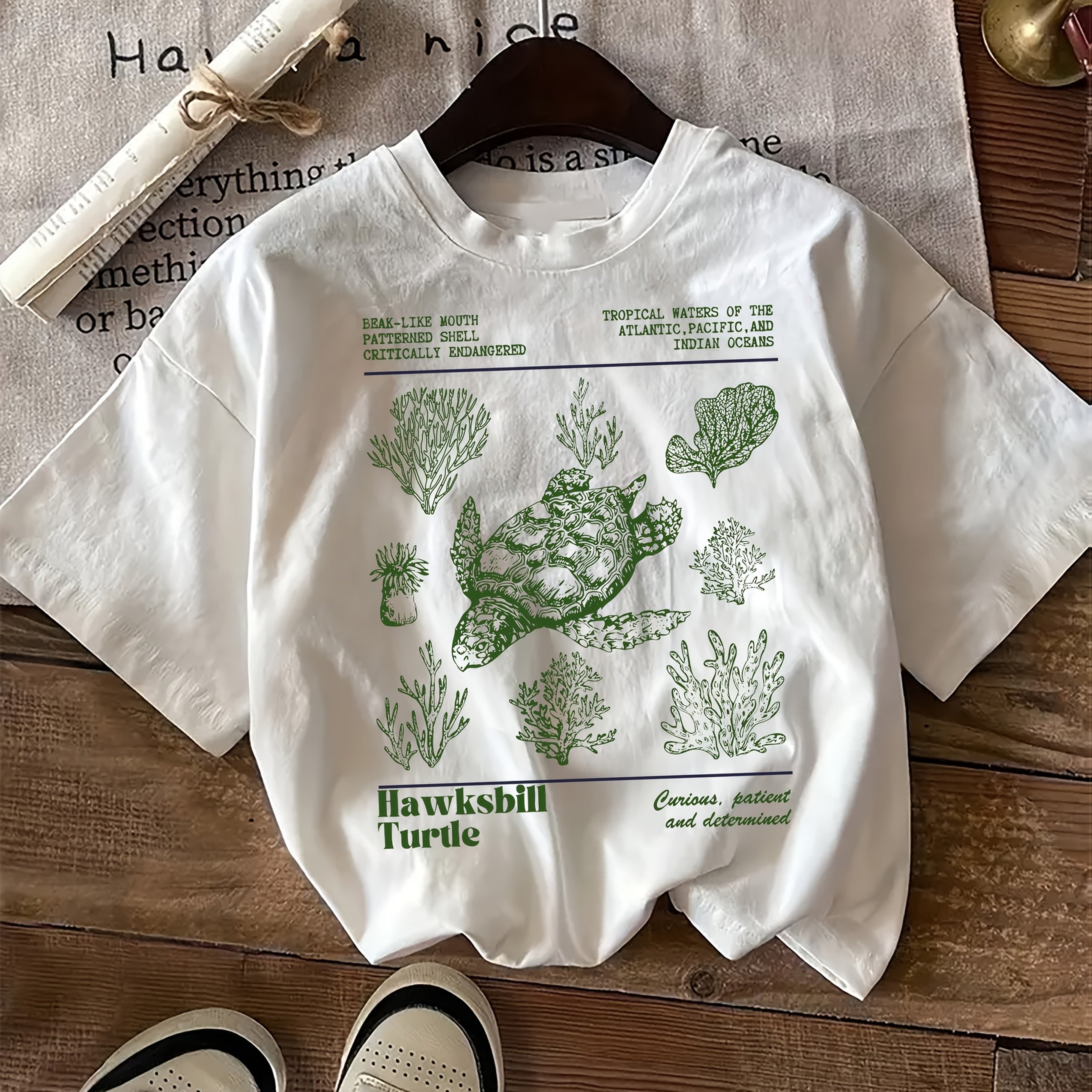 Turtle Graphic Viscose Tee