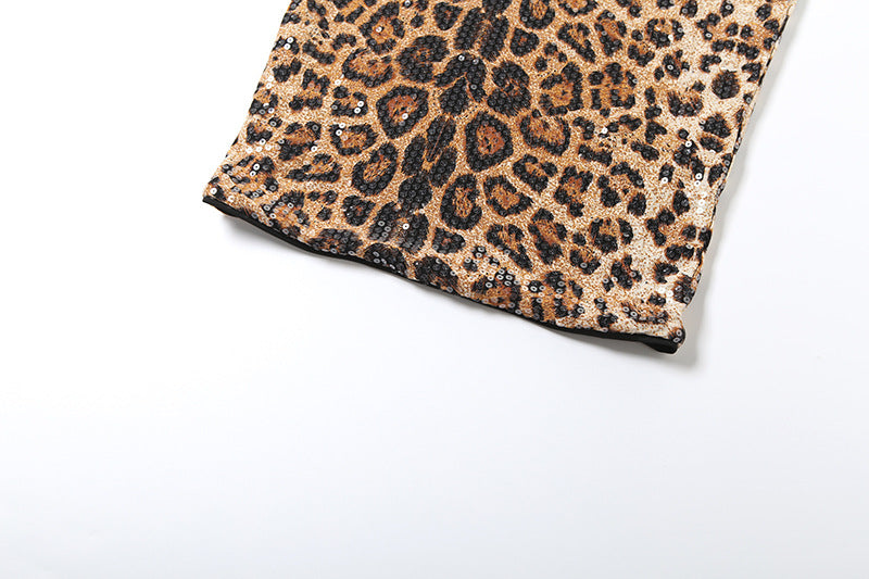 Leopard Print Bandage Dress