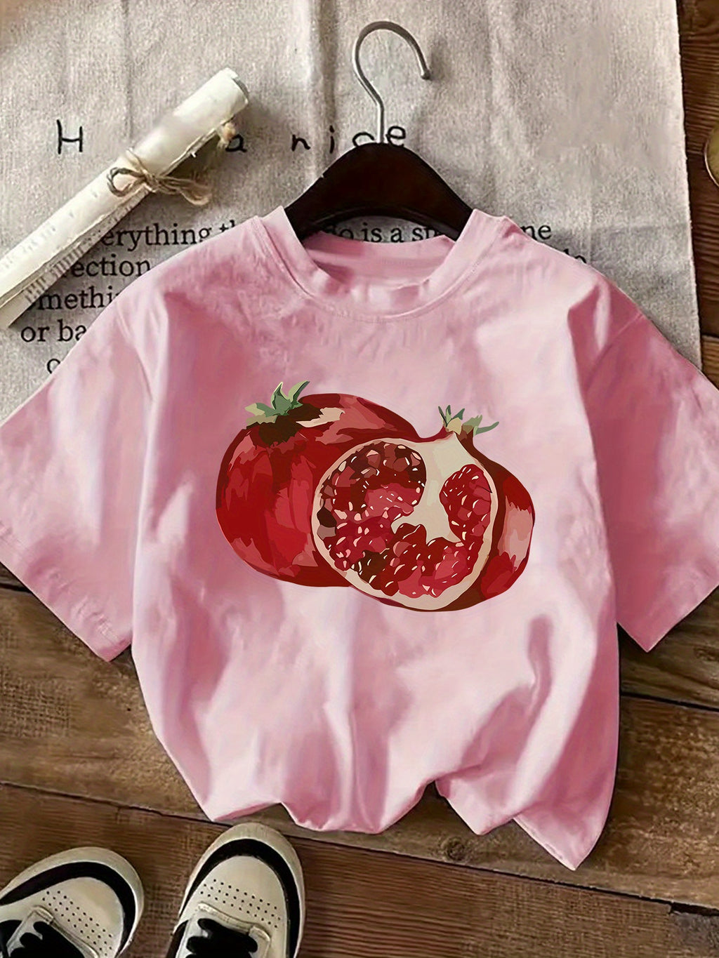 Soft Polyester Crew Neck Short Sleeve T-Shirt