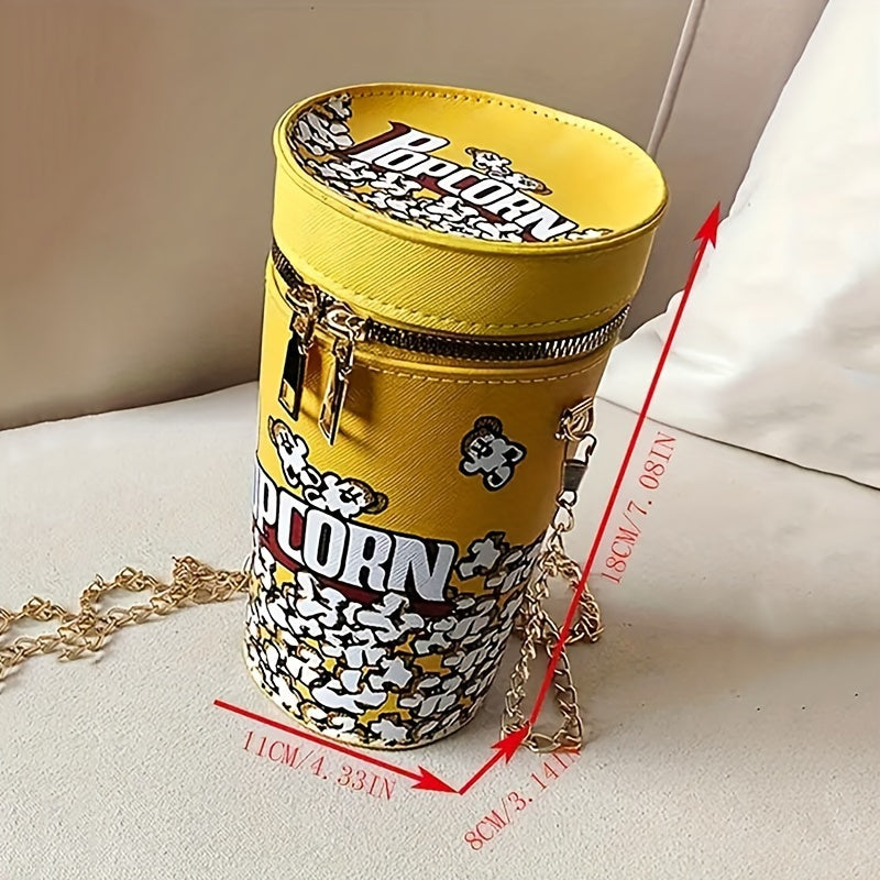 Popcorn-Themed Chain Shoulder Bag