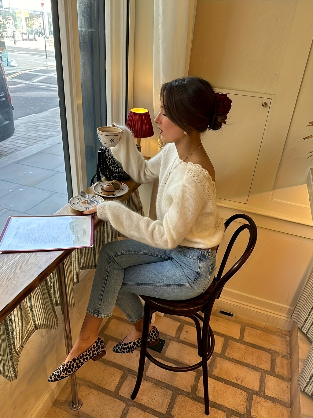 Backless Crochet Button Design Long Sleeve Pullover Sweater